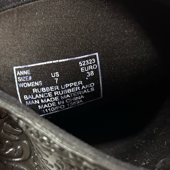 BOGS #52323 ANNE black tall waterproof rain boots women size 7 - Picture 11 of 13